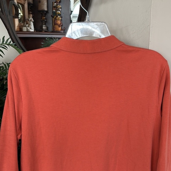Polo Ralph Lauren Burnt Orange Top 3/4 Sleeves Collared Preppy Embroidered Pony - Picture 6 of 11
